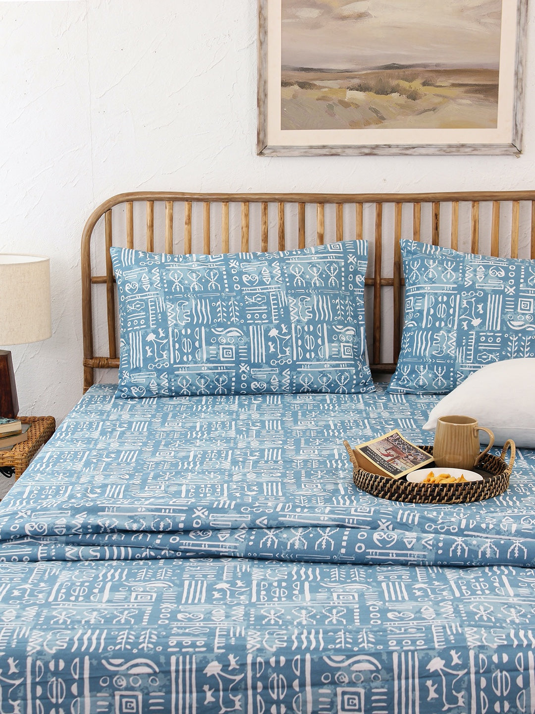 Gamathi Bed Set (Duvet Cover + Bedsheet) - Light Blue