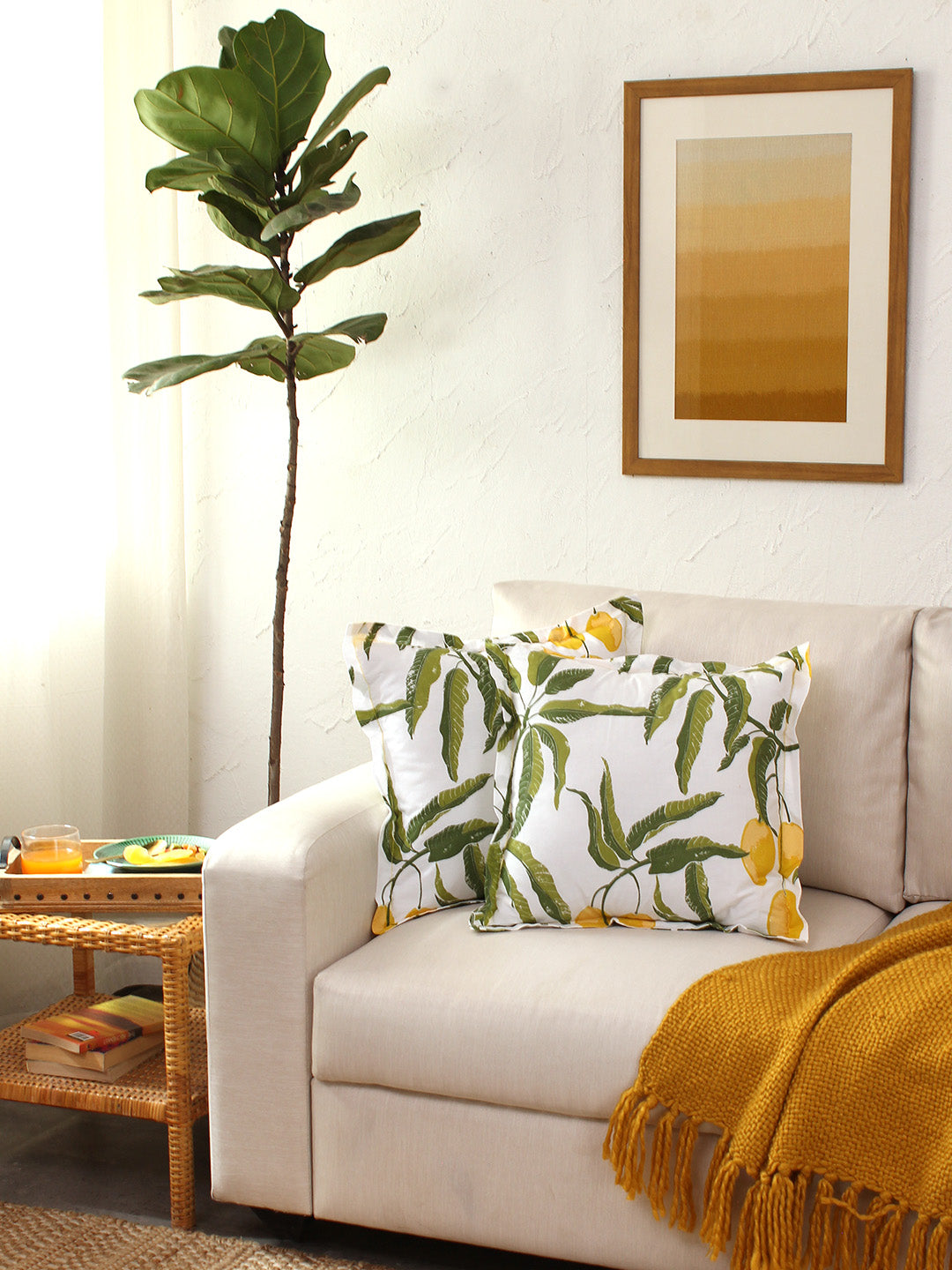 Amra - Set Of 2 Cushion Covers (Yellow) - Medium