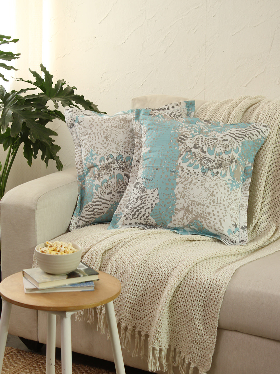 Mashak - Set Of 2 Cushion Covers (Blue) - Medium