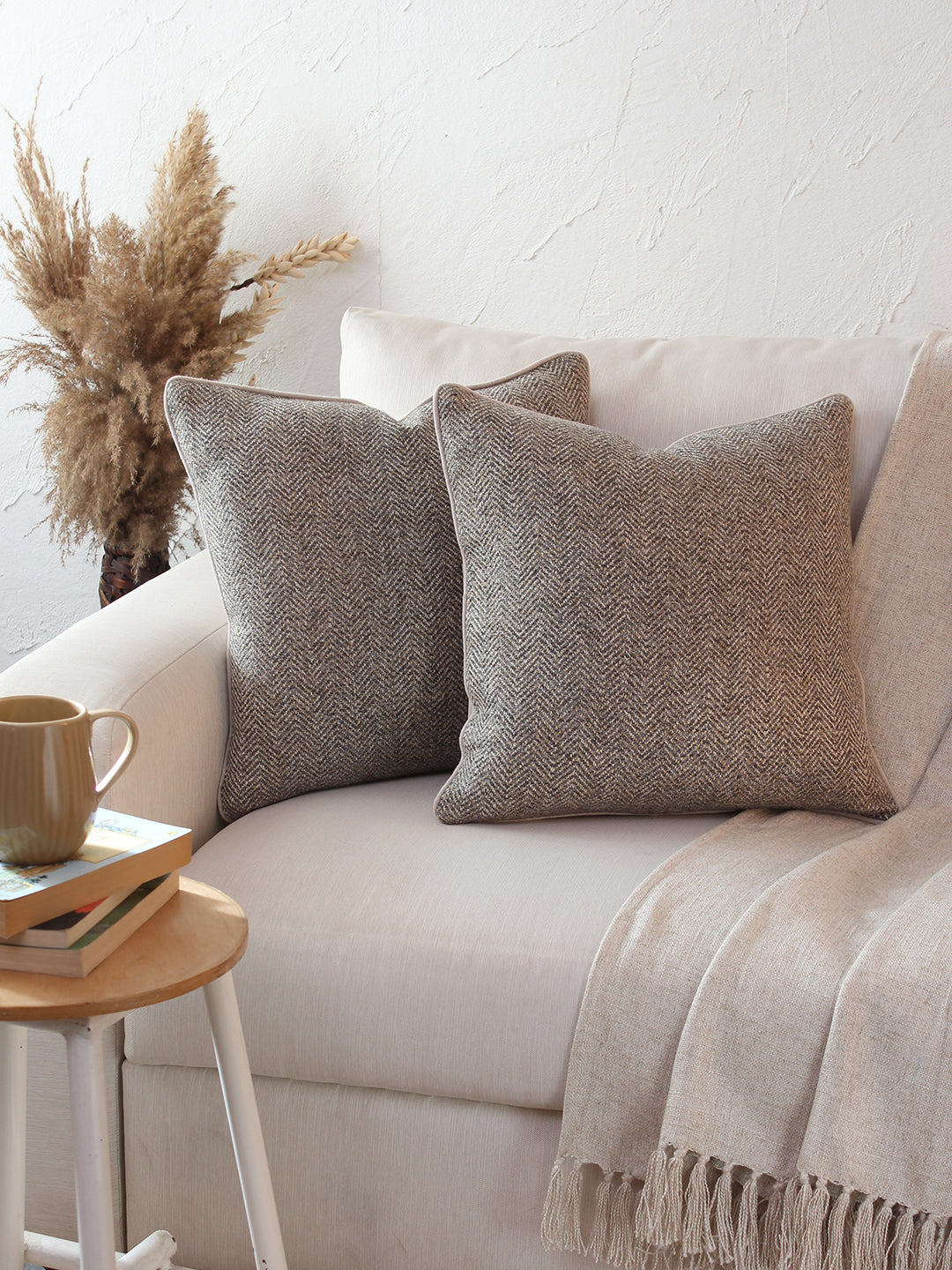 Purvanchal Cushion Cover (Gold/Grey)