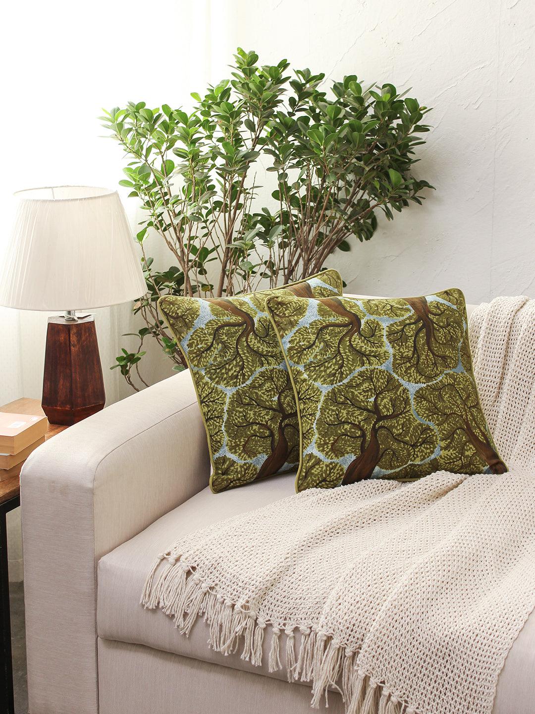 The Grand Tembusu - Set Of 2 Cushion Covers (Green) - Medium