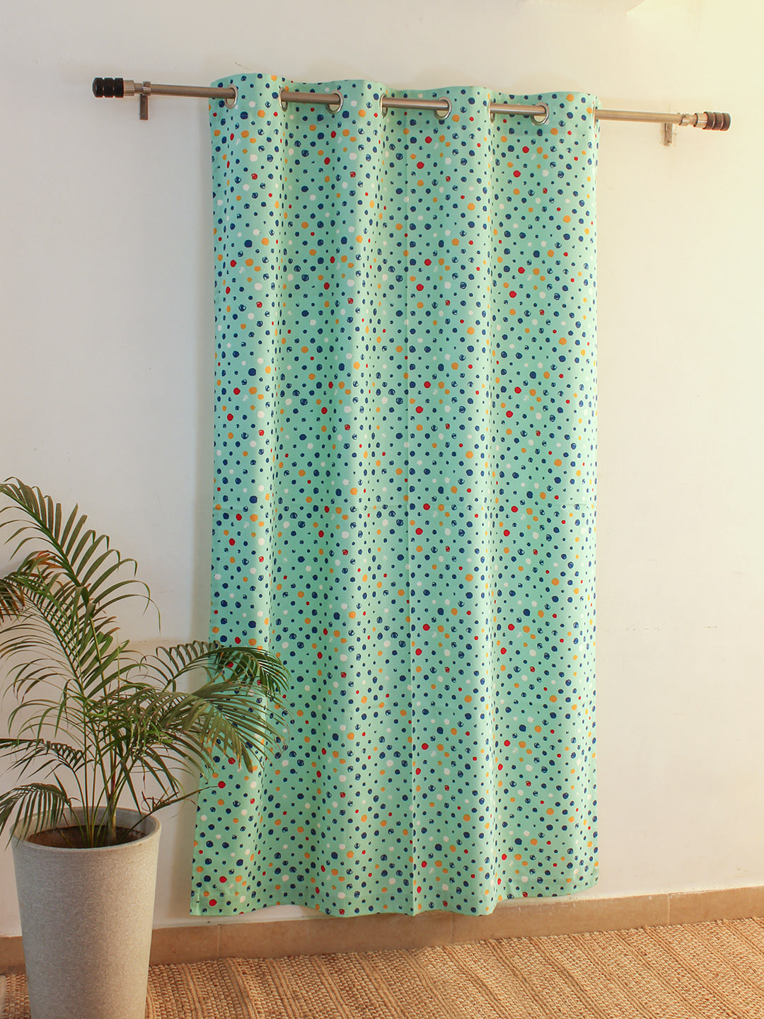 Happy Polka XL Door Curtain (Blue)