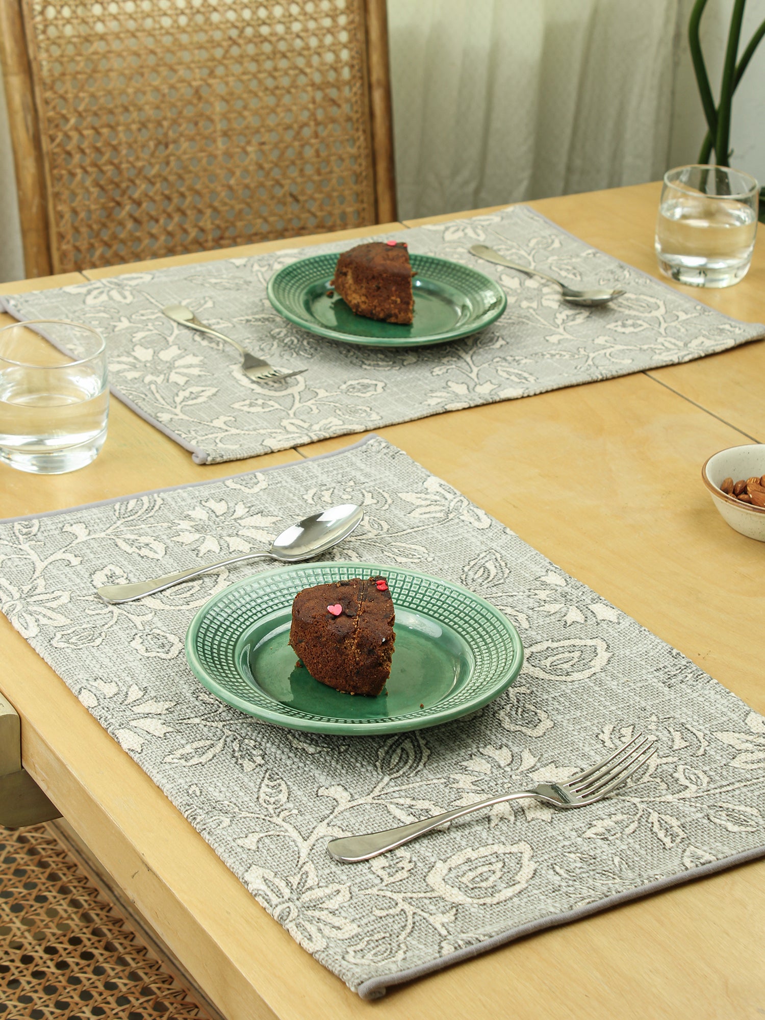 Botanical Garden Set Of 2 Placemats - (Grey)