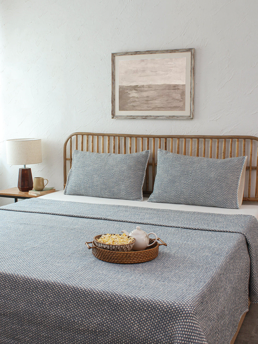 Vindhya Double Bedcover (Dark Blue)