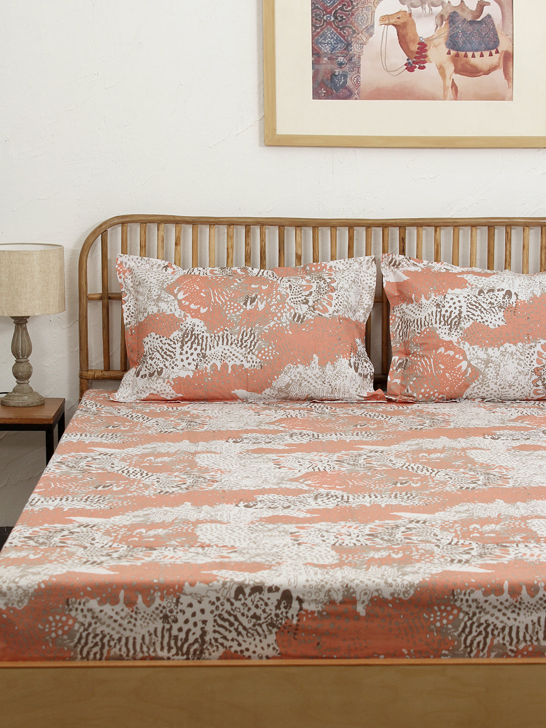 Mashak Pink Bedsheet with Pillow Cover