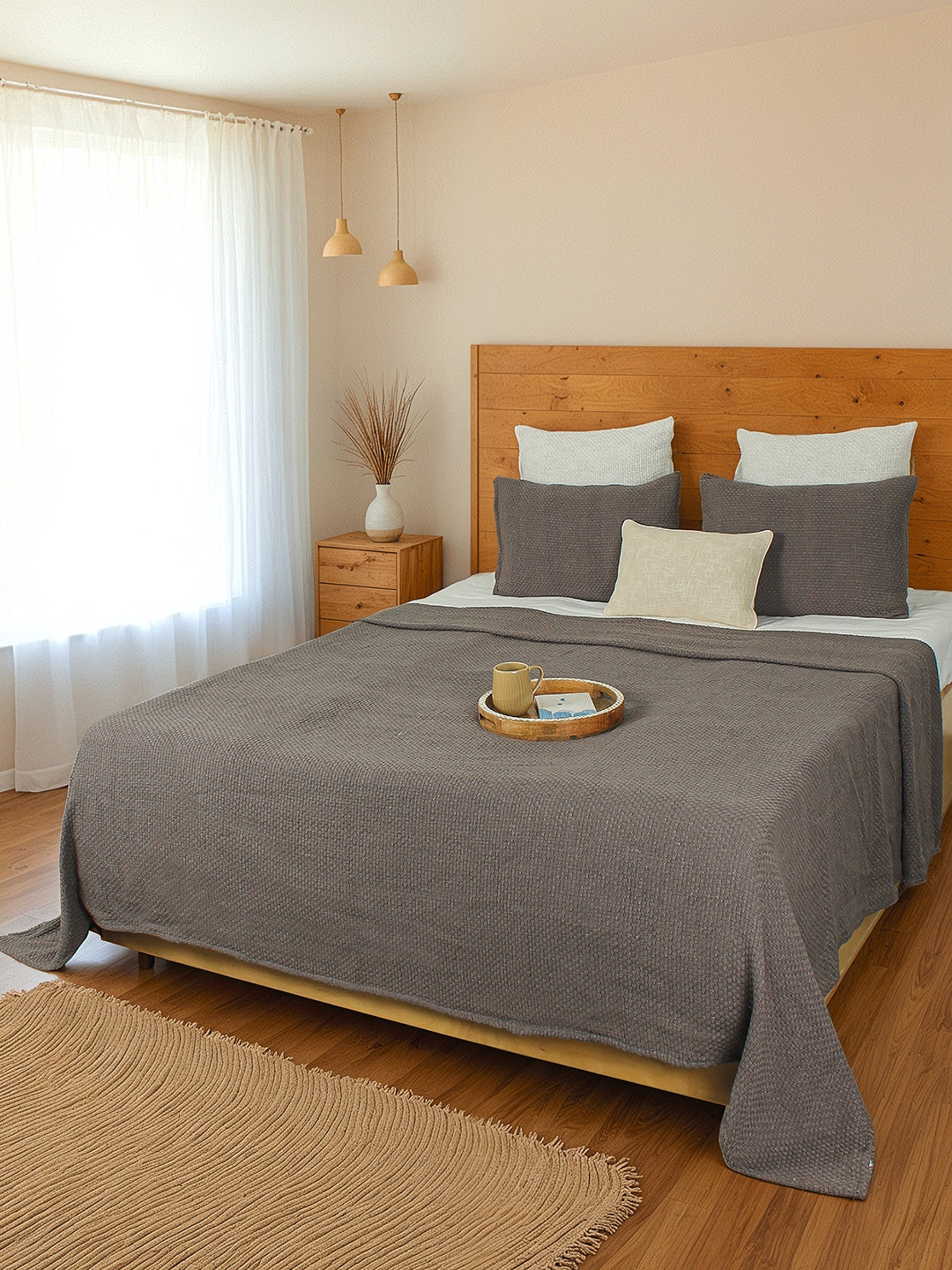 Aravalli Double Bedcover (Grey)