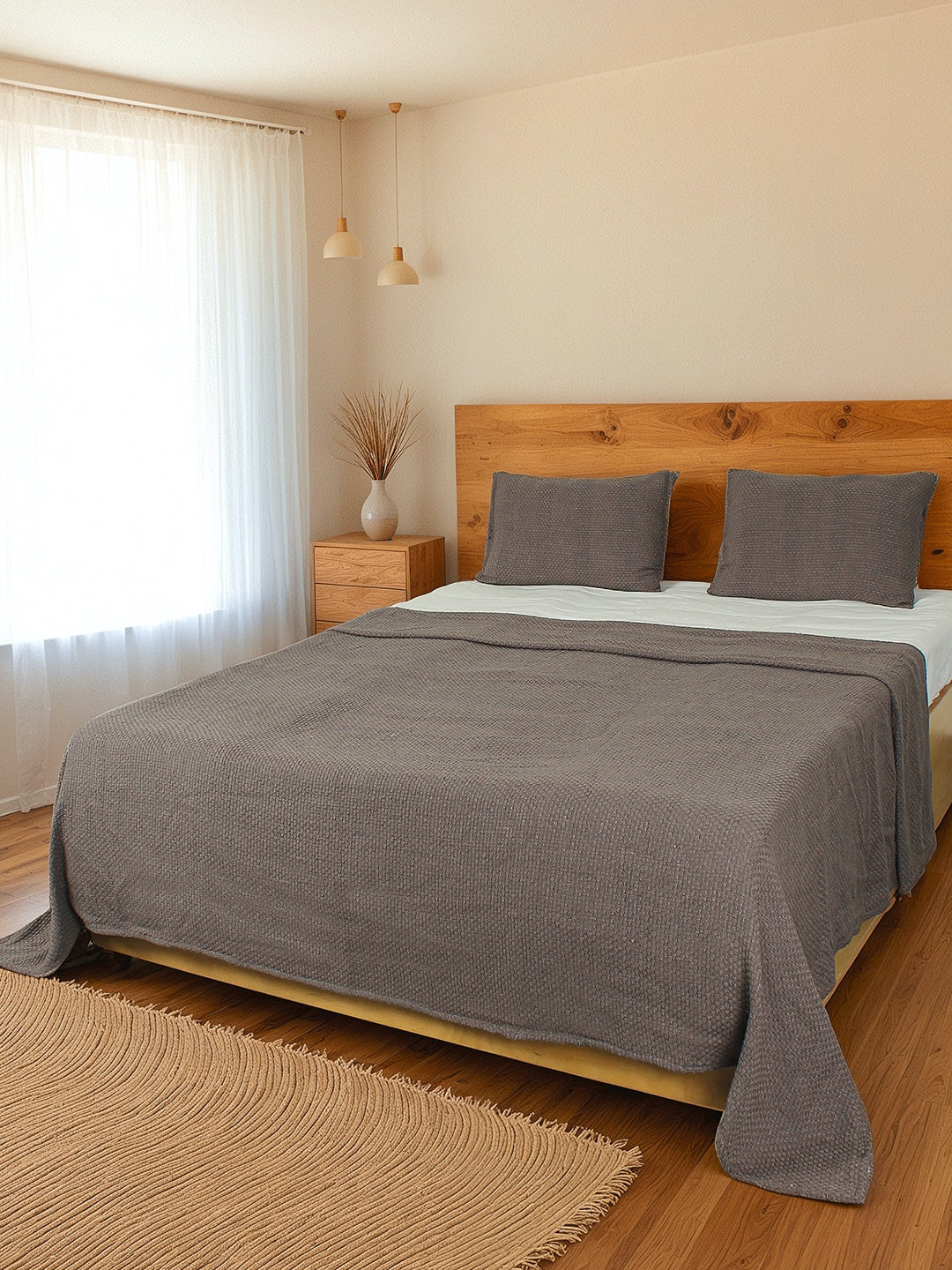 Aravalli Double Bedcover (Grey)