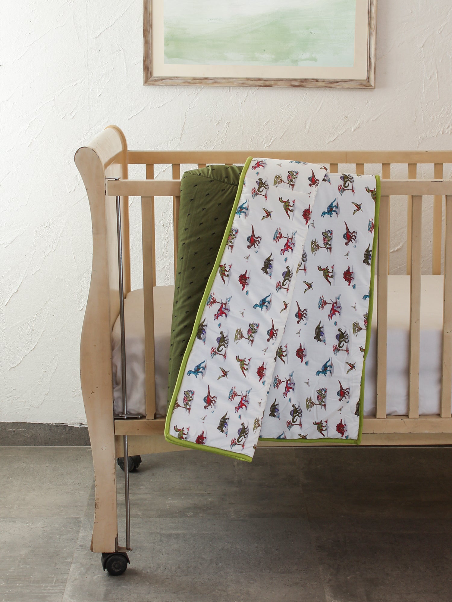 The Dino Kingdom Quilt (White)