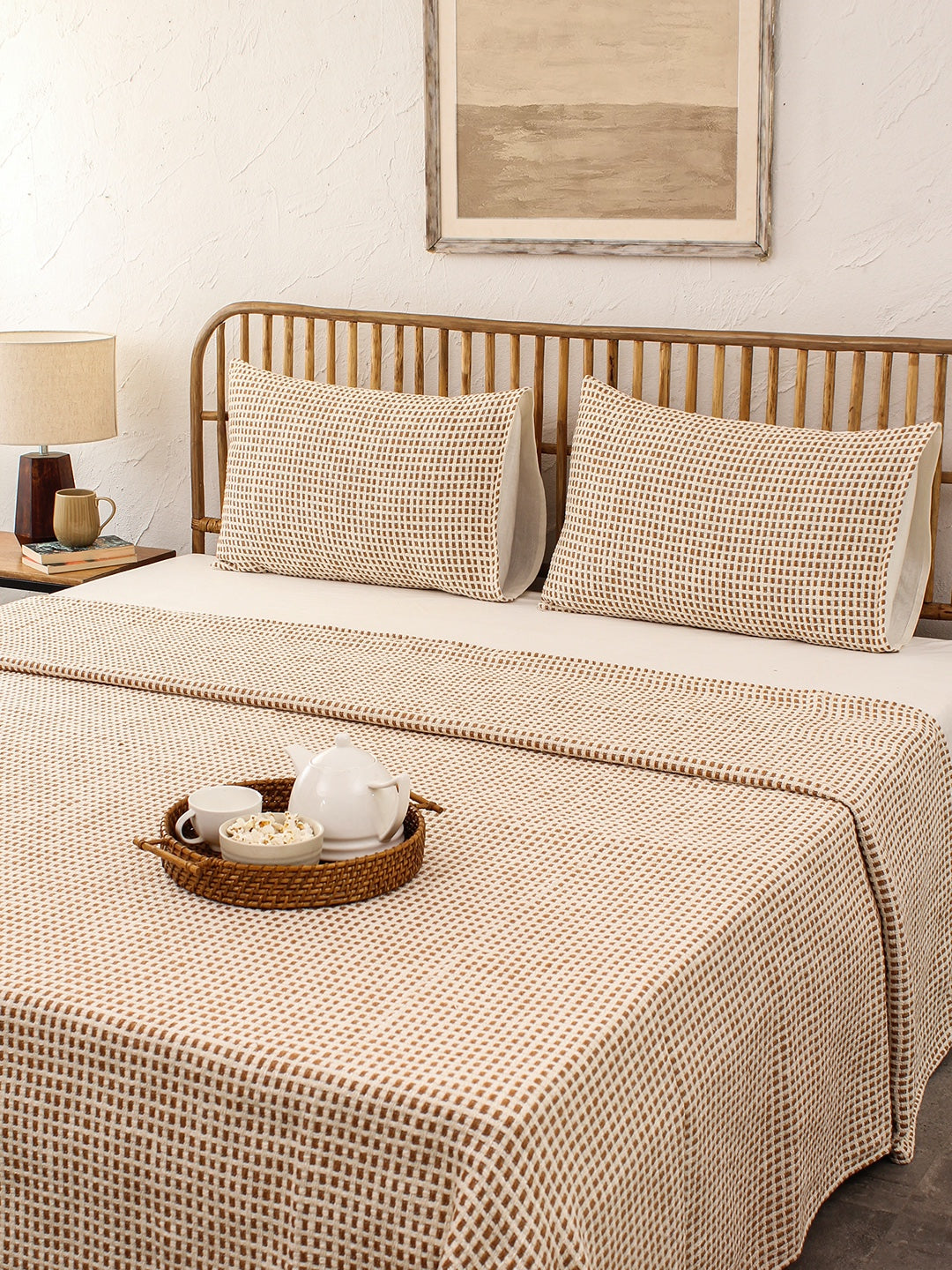 Girnar Double Bedcover (Brown)