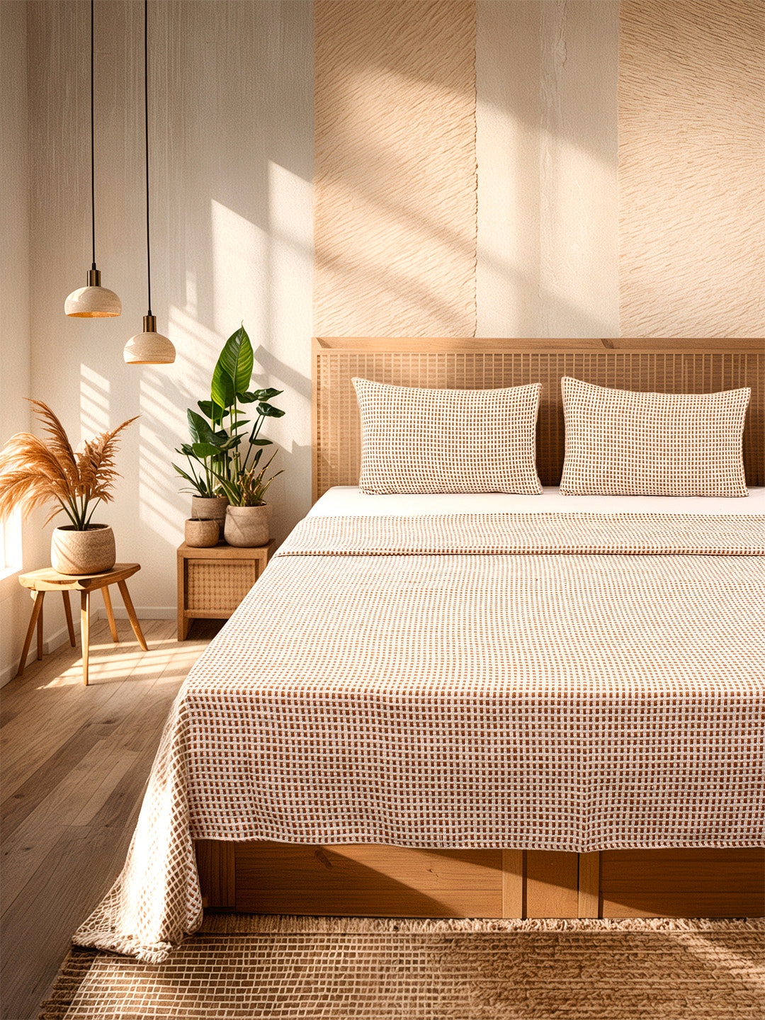 Girnar Double Bedcover (Brown)