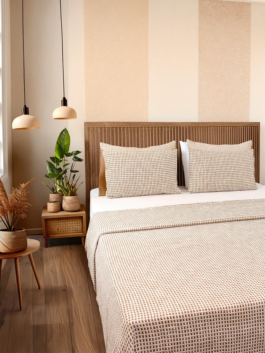 Girnar Double Bedcover (Brown)