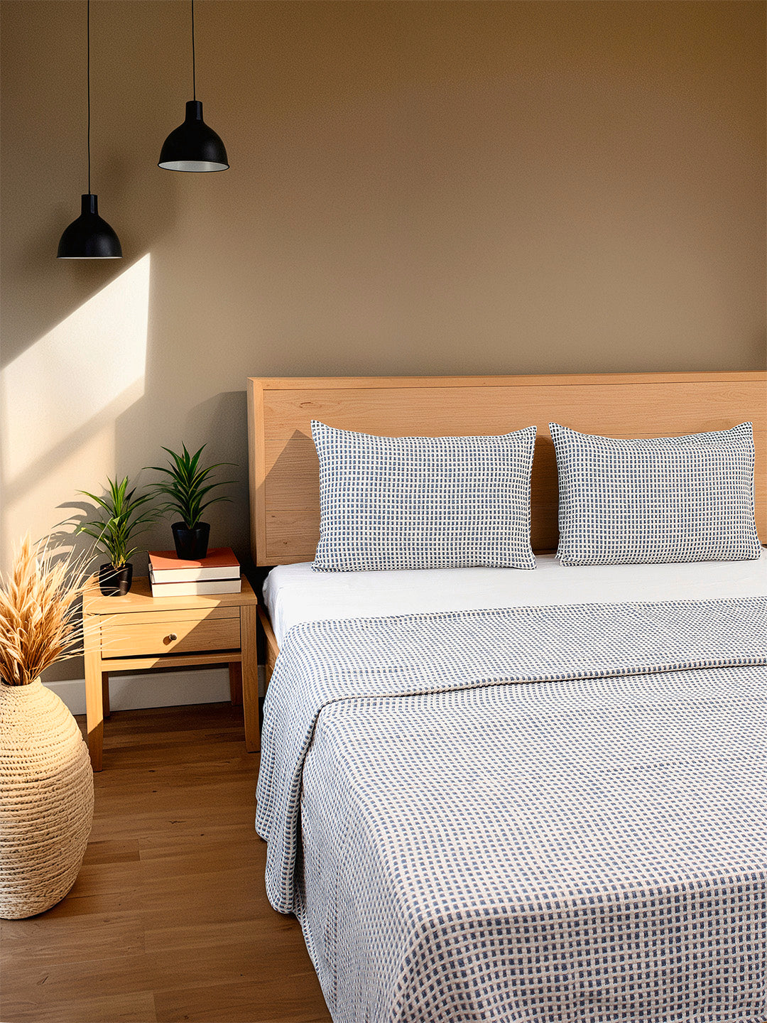 Girnar Double Bedcover (Dark Blue)