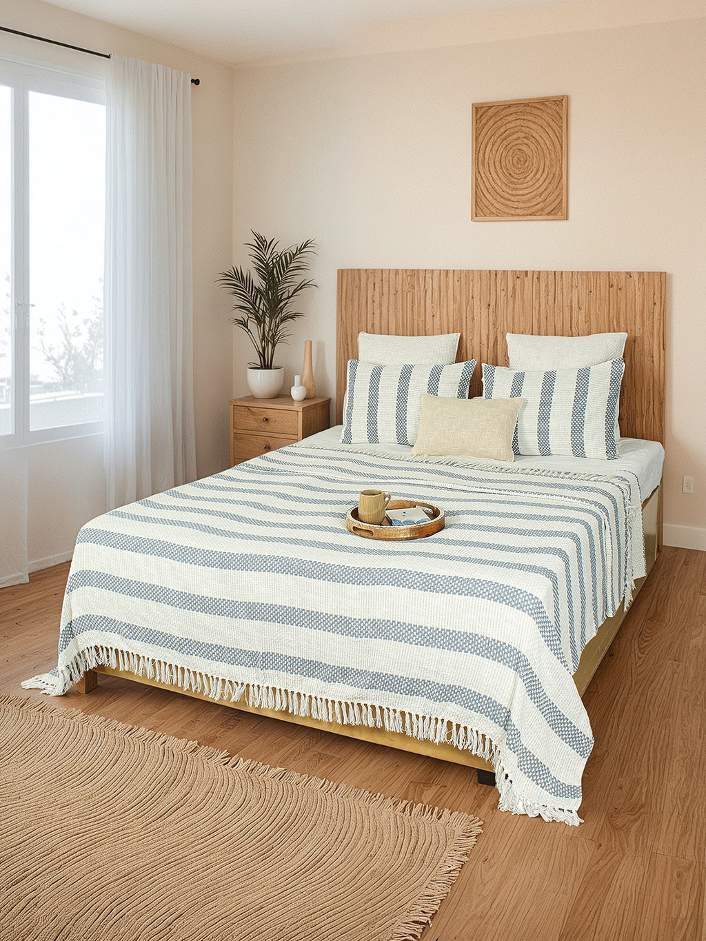 Shivalik Double Bedcover (Dark Blue)