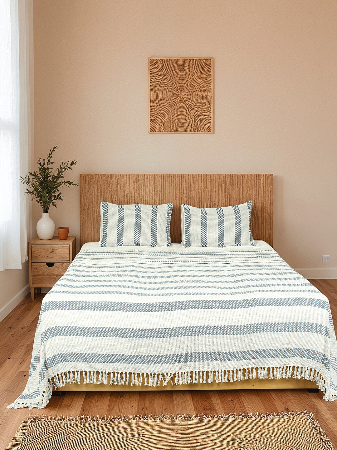 Shivalik Double Bedcover (Dark Blue)