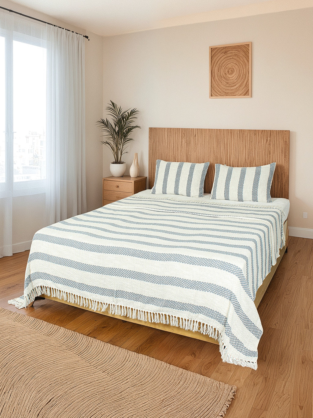 Shivalik Double Bedcover (Dark Blue)