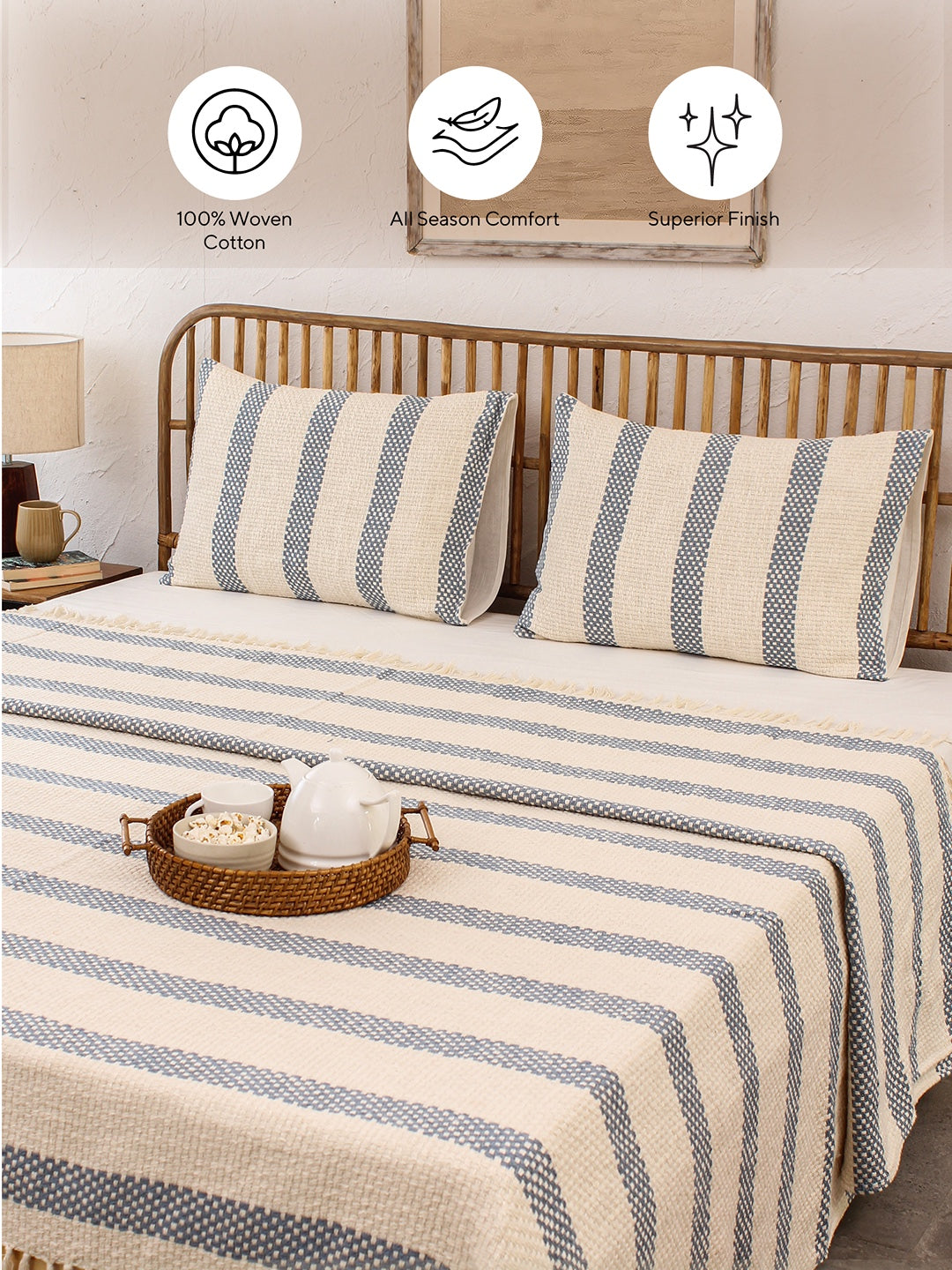 Shivalik Double Bedcover (Dark Blue)