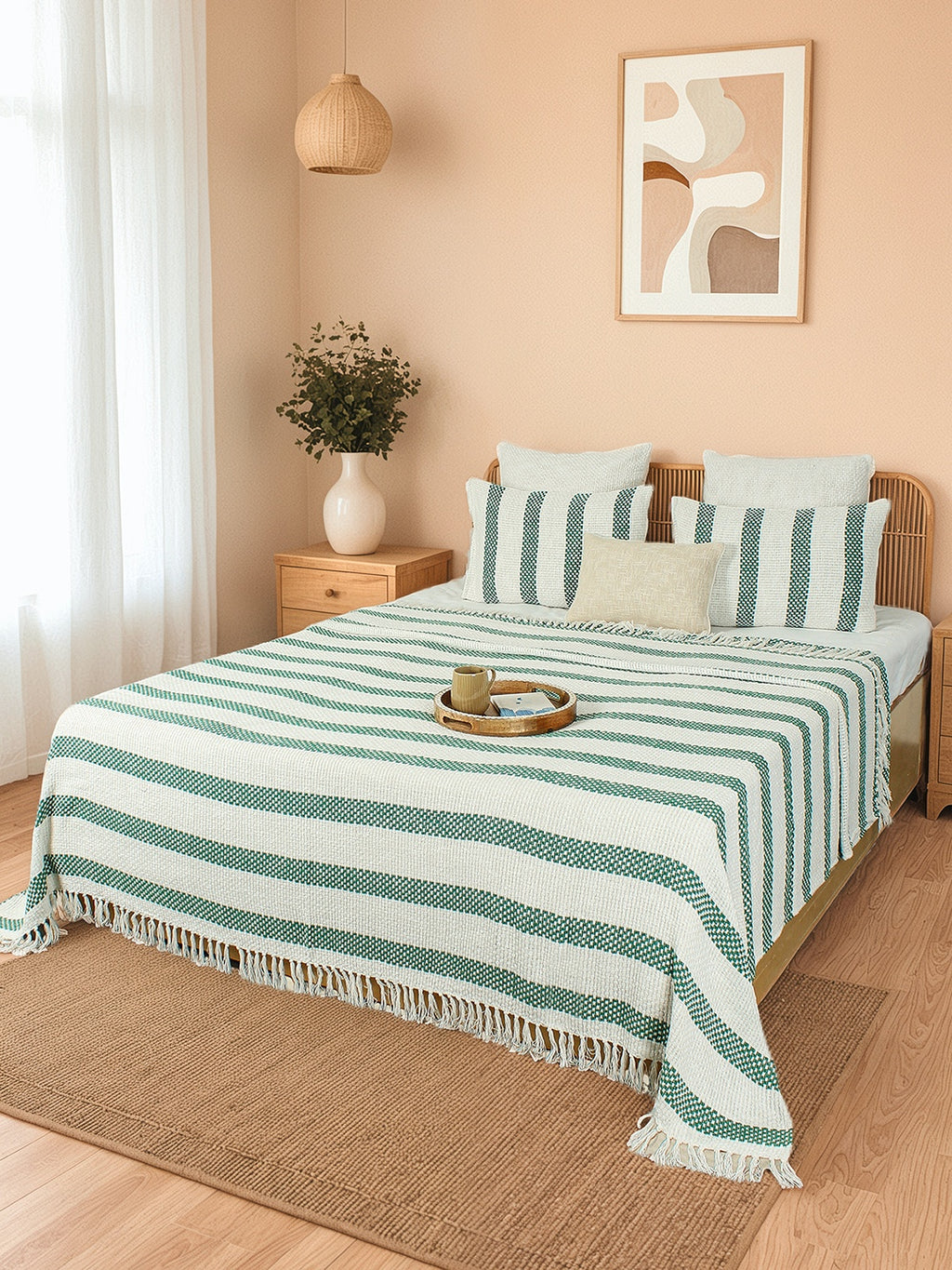 Shivalik Double Bedcover (Green)