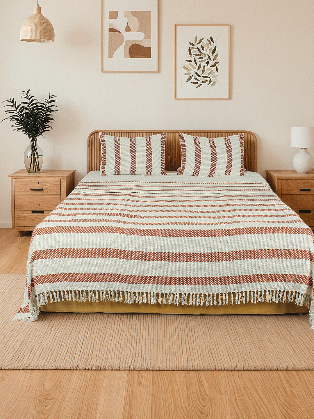 Shivalik Double Bedcover (Rust)
