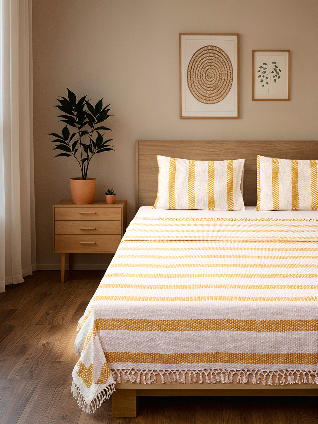 Shivalik Double Bedcover (Yellow)