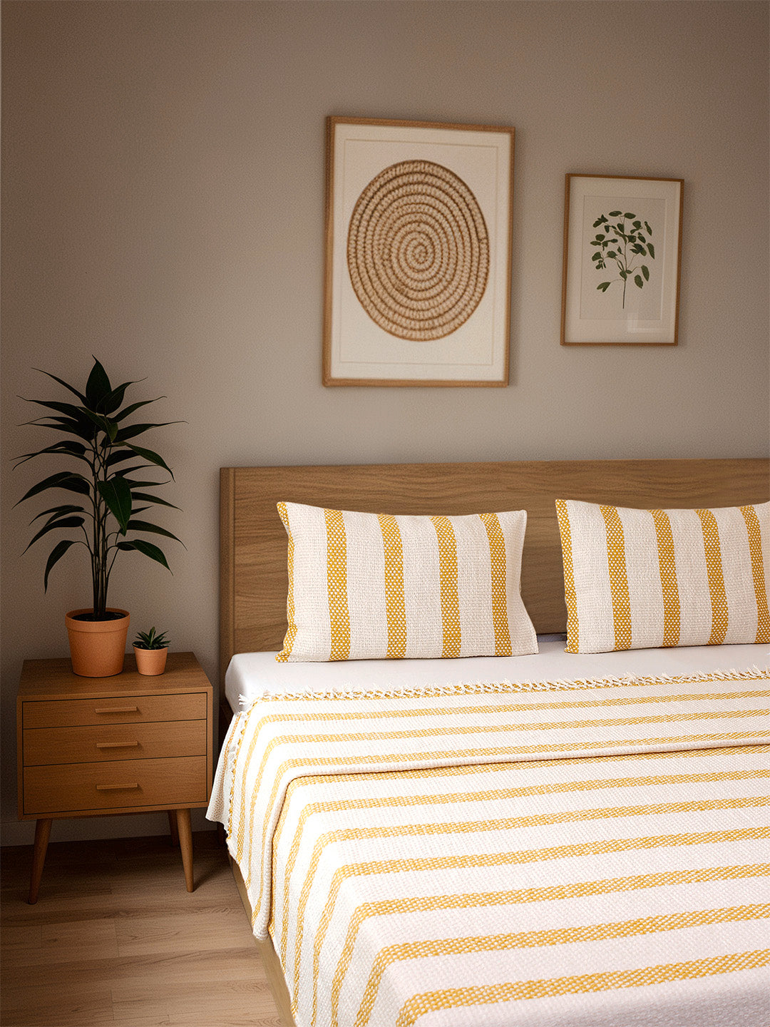 Shivalik Double Bedcover (Yellow)