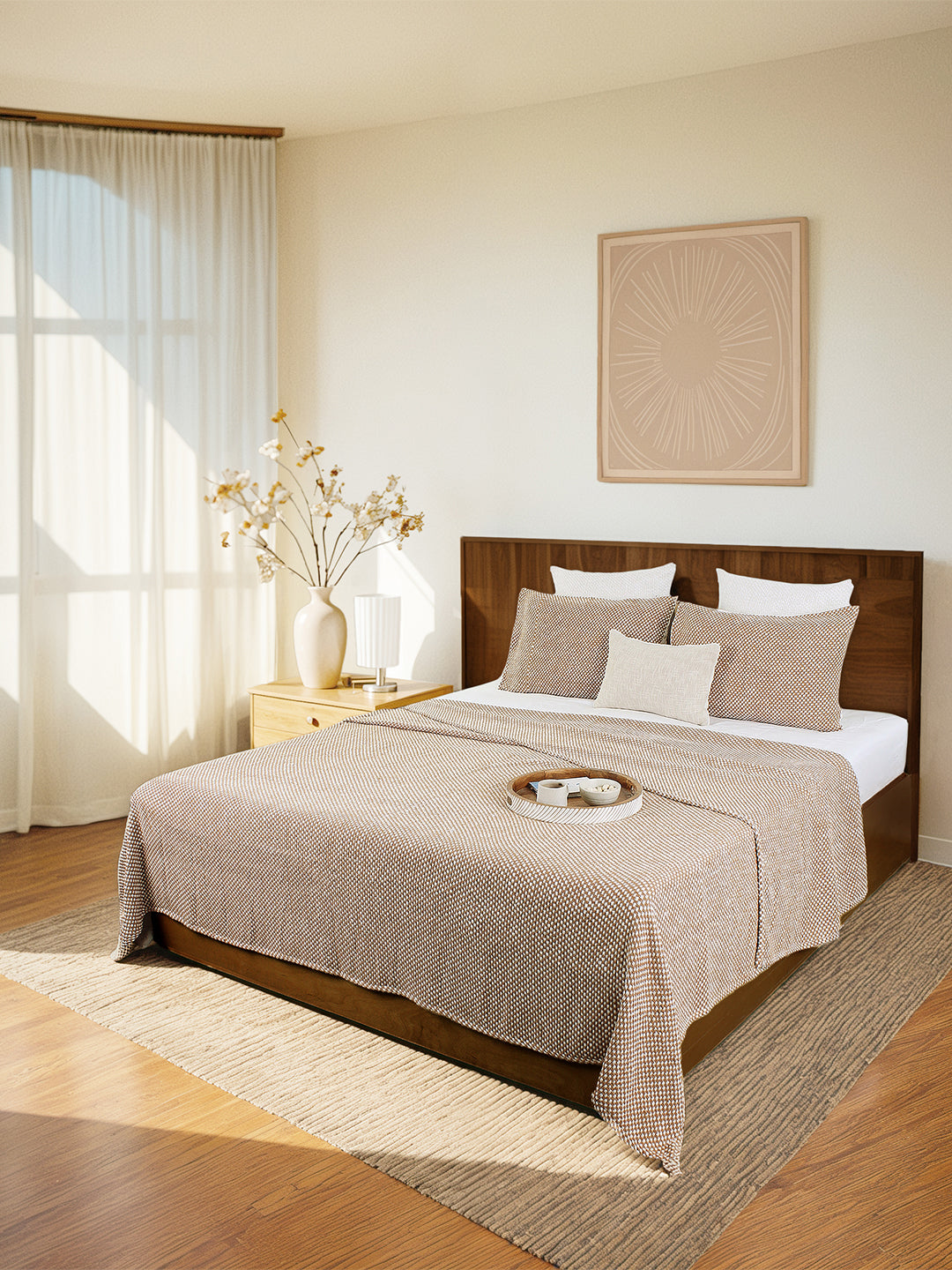 Vindhya Double Bedcover (Brown)