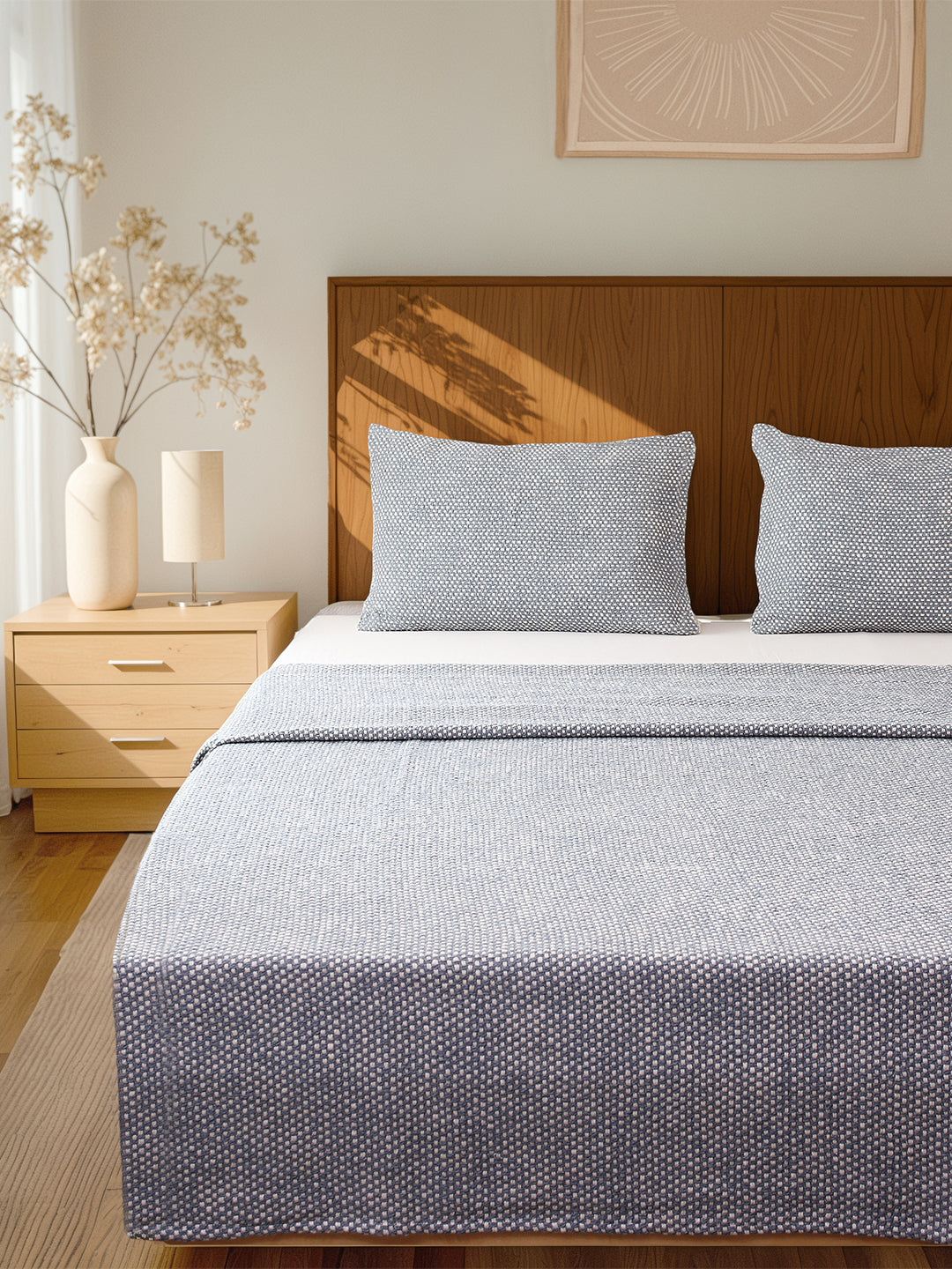 Vindhya Double Bedcover (Dark Blue)