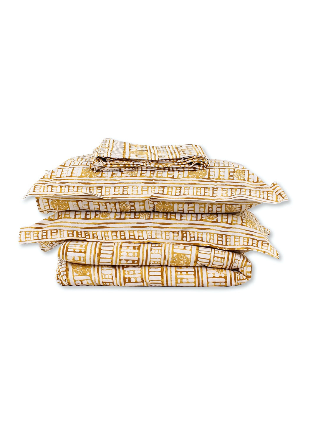 Sanchi Bed Set (Duvet Cover + Bedsheet) - Yellow