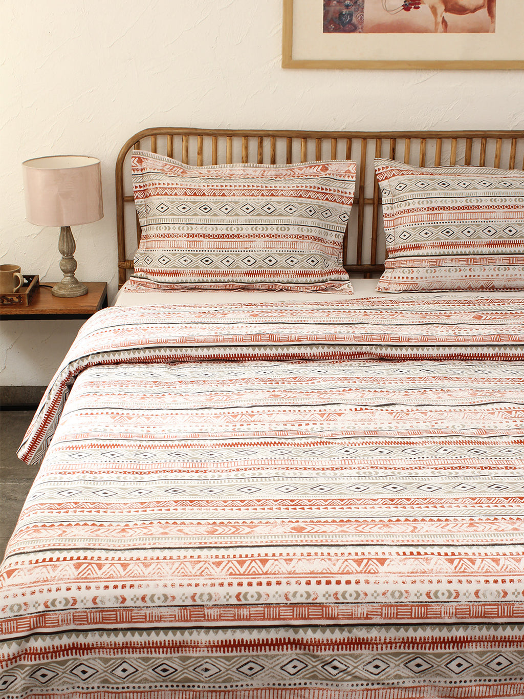 Meghwal Bed Set (Dohar + Bedsheet) - Grey