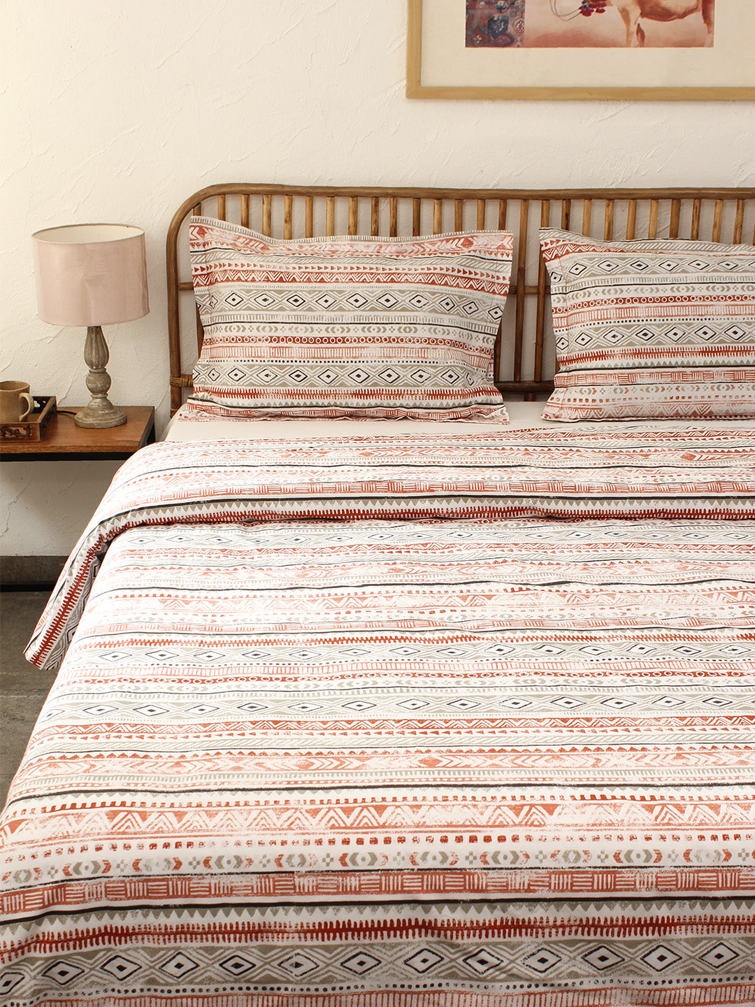 Meghwal Bed Set (Dohar + Bedsheet) - Grey