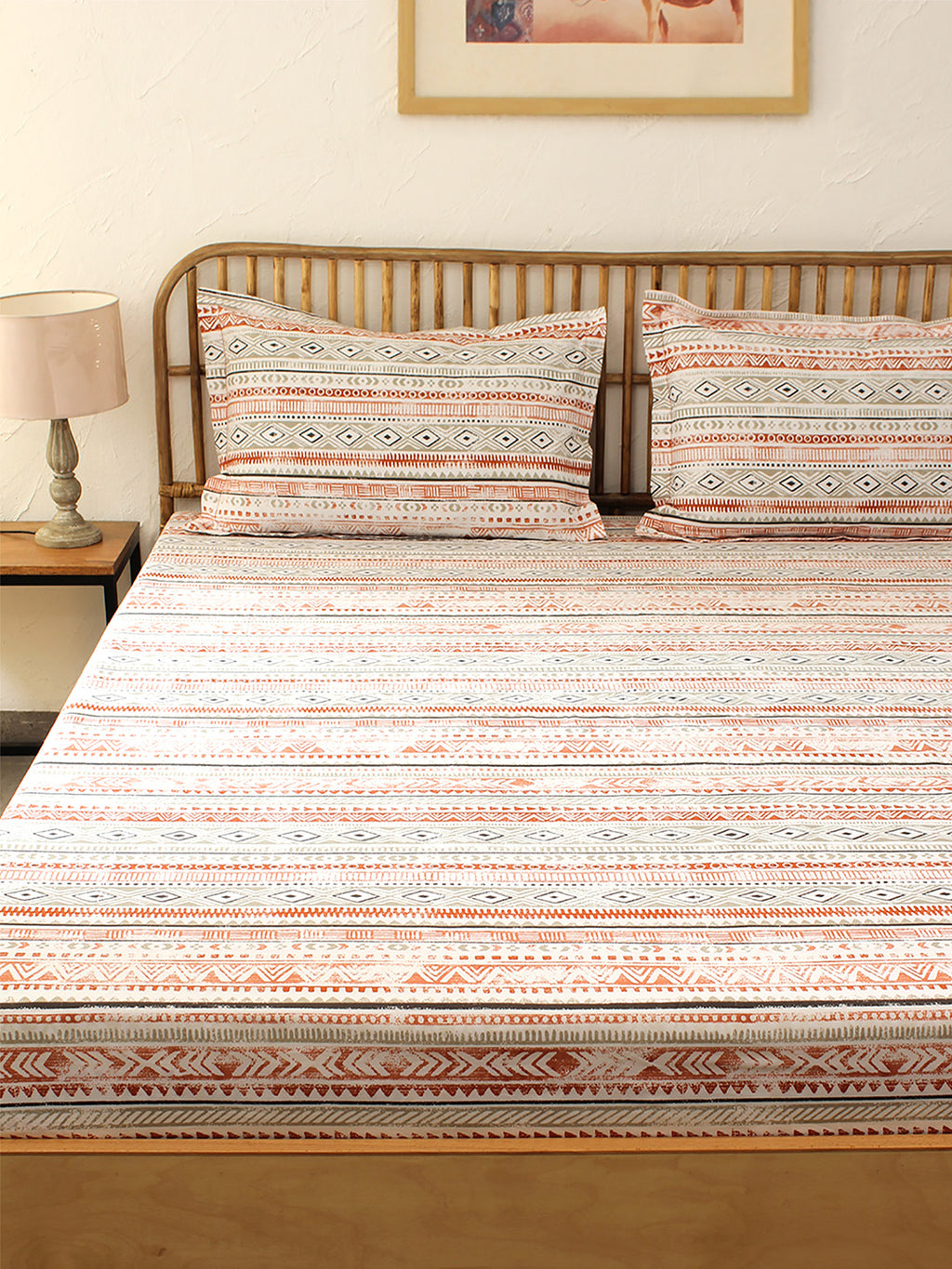 Meghwal Bed Set (Dohar + Bedsheet) - Grey