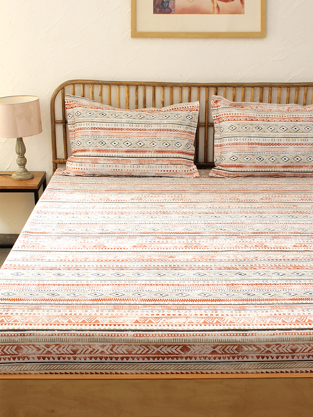 Meghwal Bed Set (Dohar + Bedsheet) - Grey