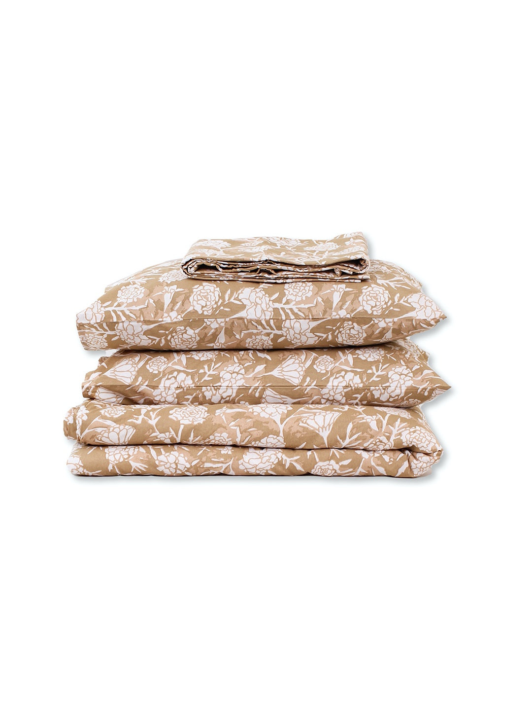 Genda Phool Bed Set (Dohar + Bedsheet) - Beige