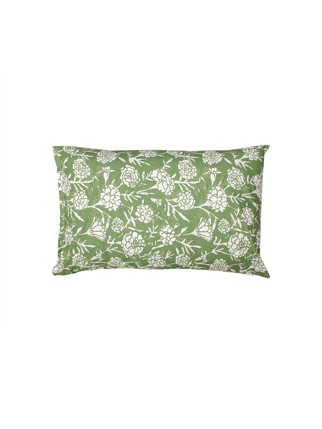 Genda Phool Bedsheet with Pillow Cover (Green) - 144 TC