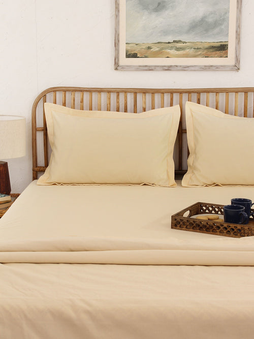 Ginger Beige Bedsheet with Pillow Cover