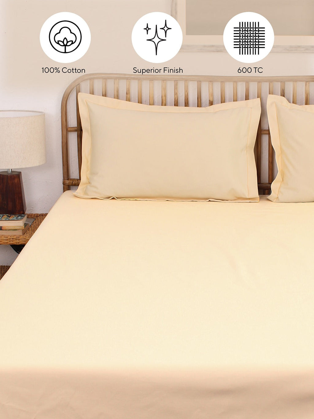Ginger Beige Bedsheet with Pillow Cover
