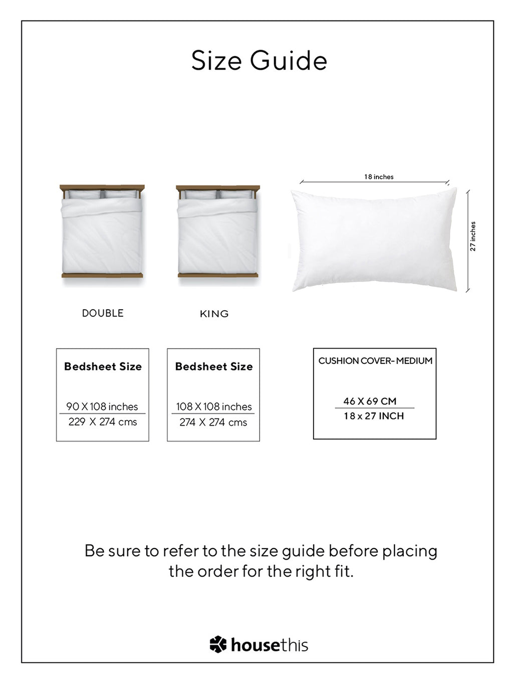 Gamathi 1 Double Bed Sheet & 2 Pillow Covers + 2 Pillow Filler (Rust)