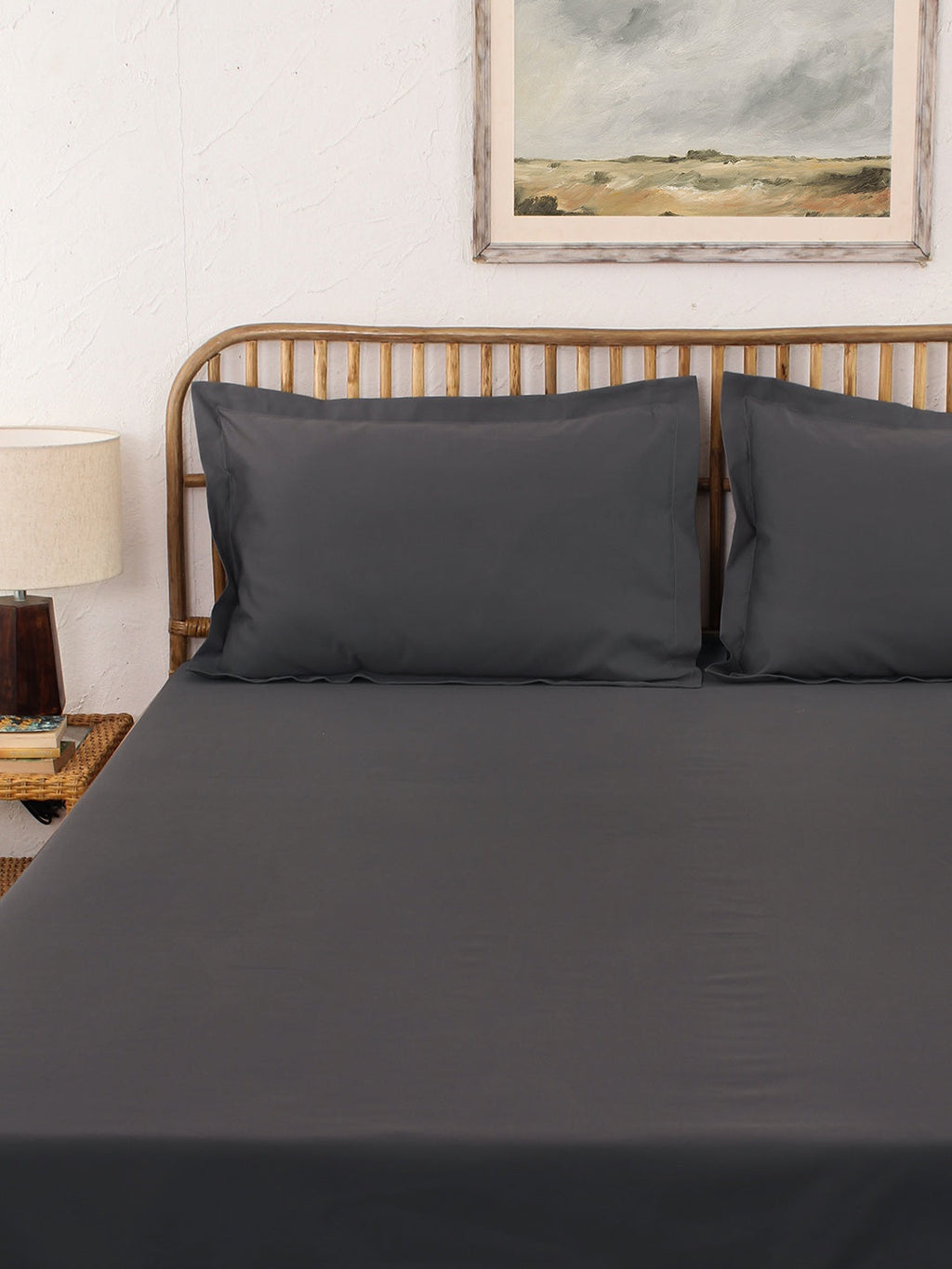 Pepper Grey Bedsheet with Pillow Cover