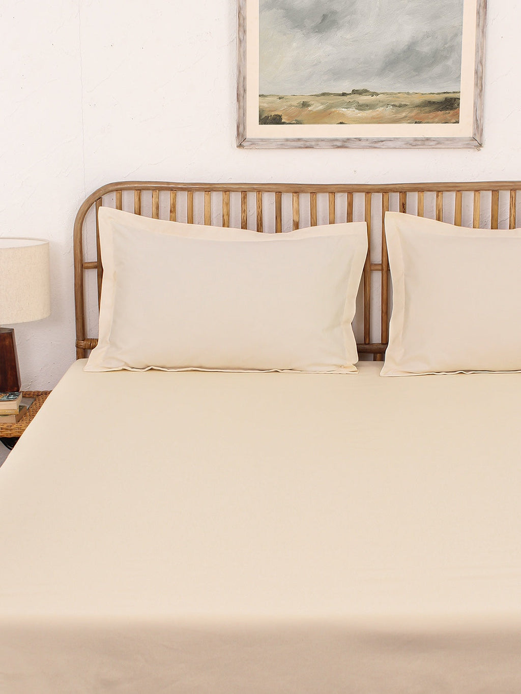 Sesame Off White Bedsheet with Pillow Cover