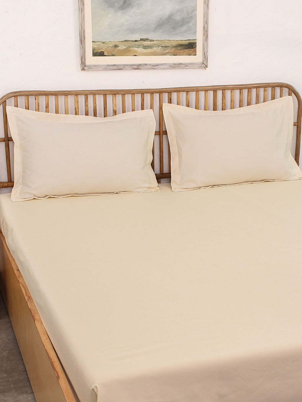 Sesame Off White Bedsheet with Pillow Cover