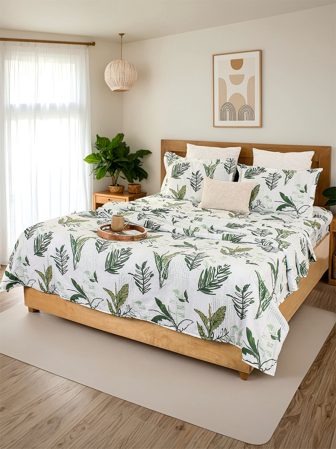 Vanam Bedsheet with Pillow Cover (Green)