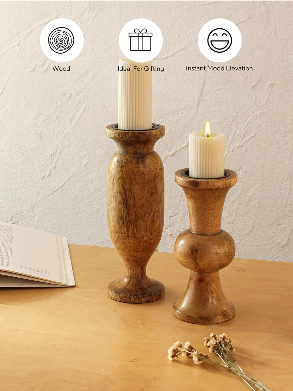 Karoh Candle Stand Sets (Brown)