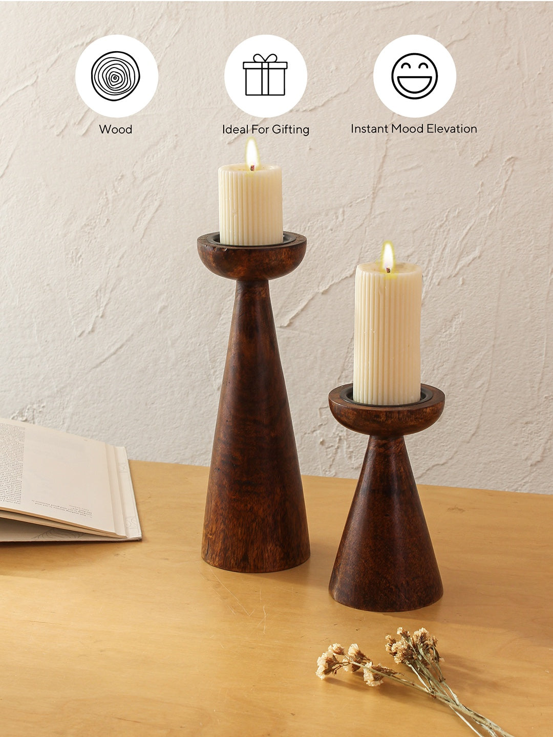 Saddle Candle Stand Sets (Coffee Brown)