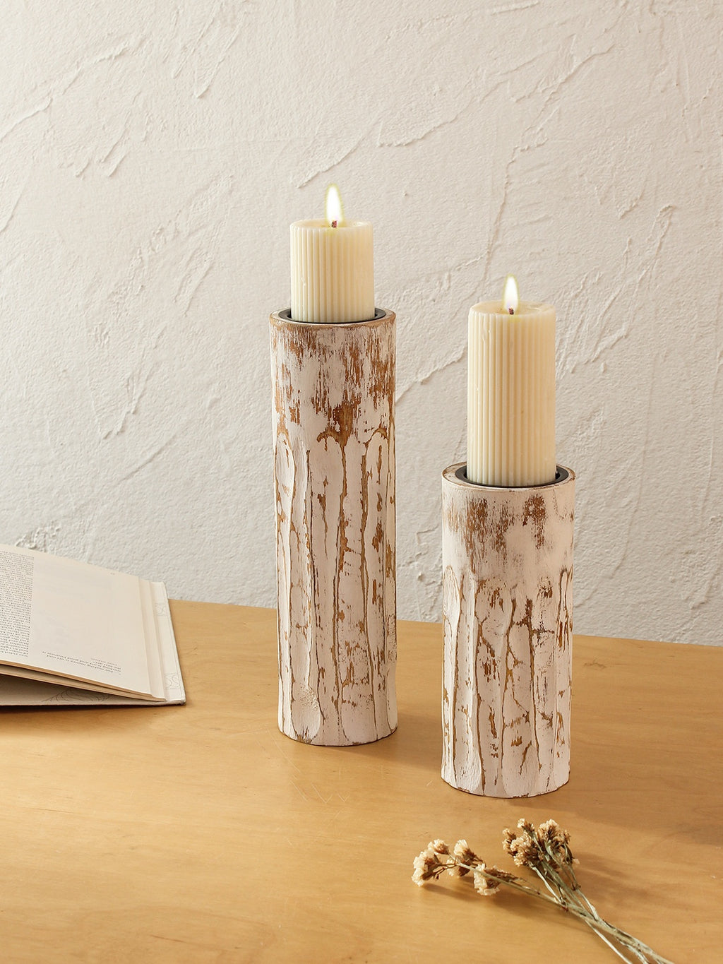 Saltoro Candle Stand Sets (Off White)