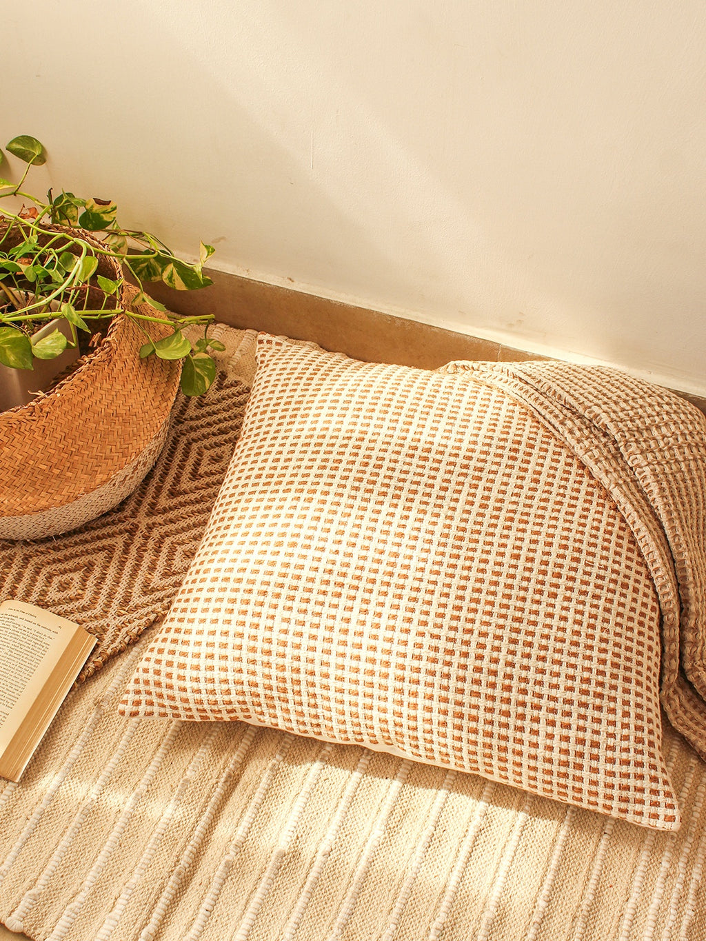 Girnar Cushion Cover (Brown) - Large