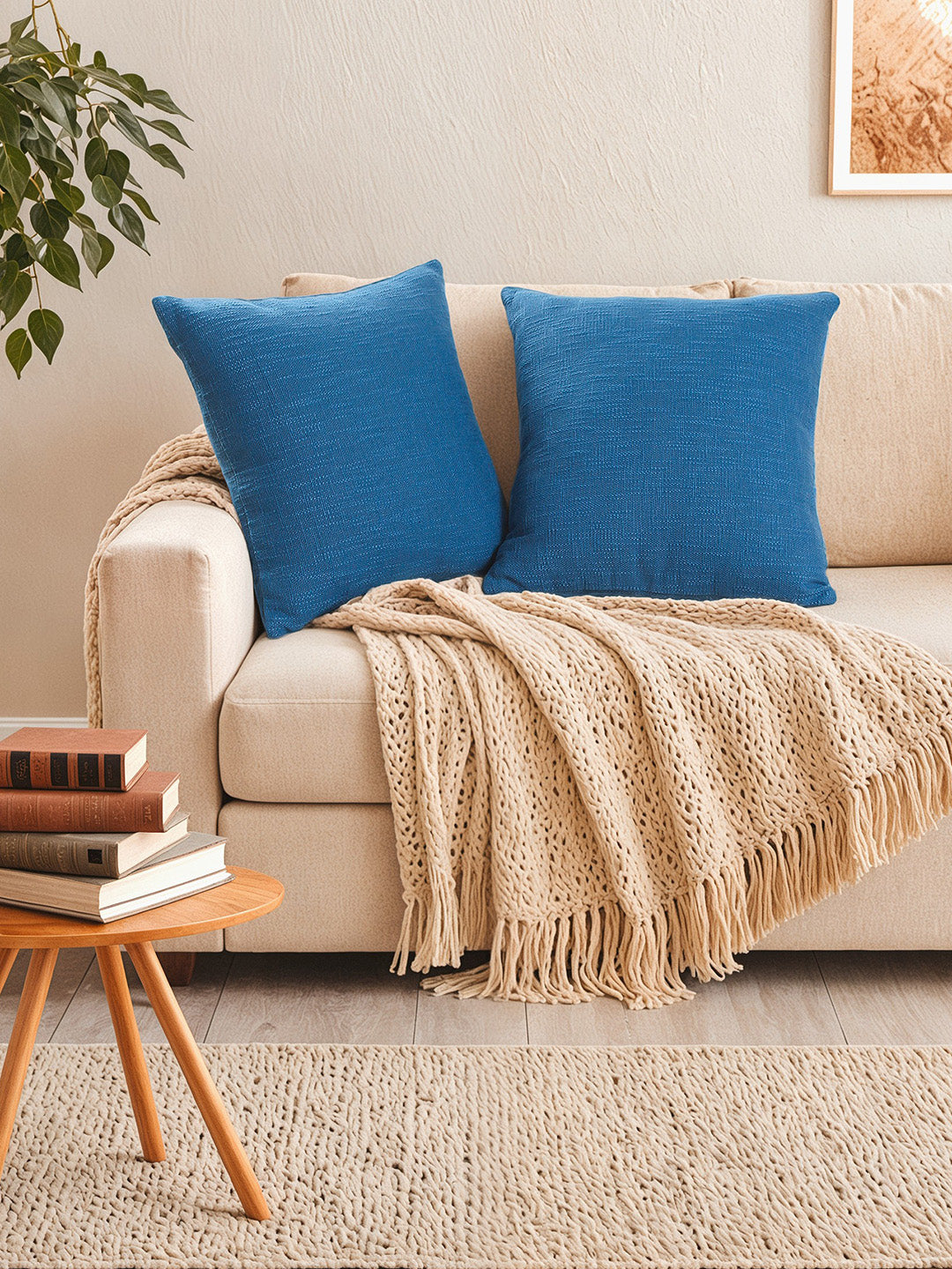 Amodini Set of 2 Cushion Covers (40x40cm) - Blue