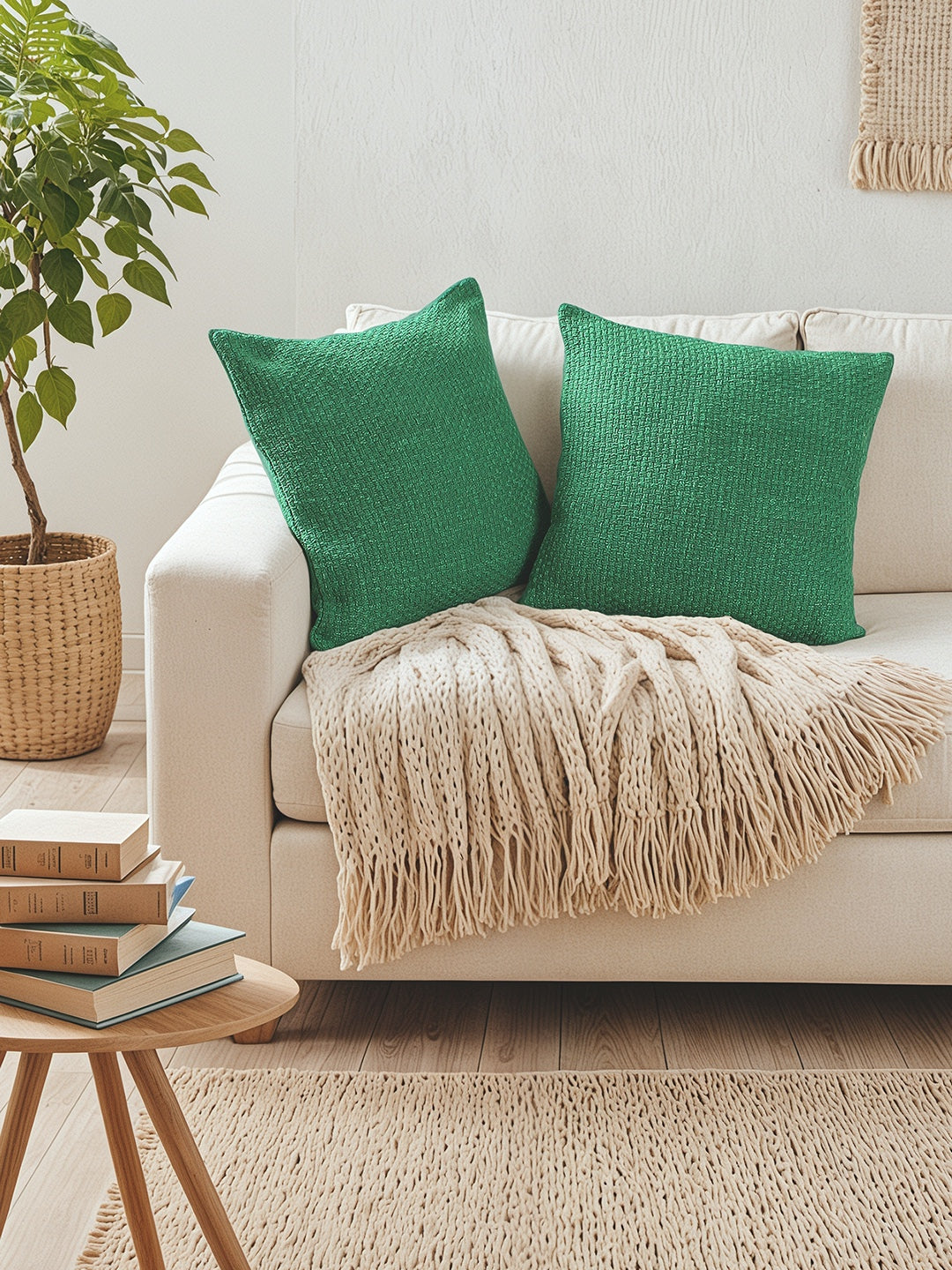 Aravalli Set of 2 Cushion Covers (Green) - 40x40cm