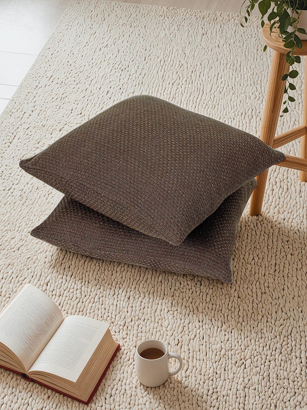 Aravalli Set of 2 Cushion Covers (Grey) - 60x60cm