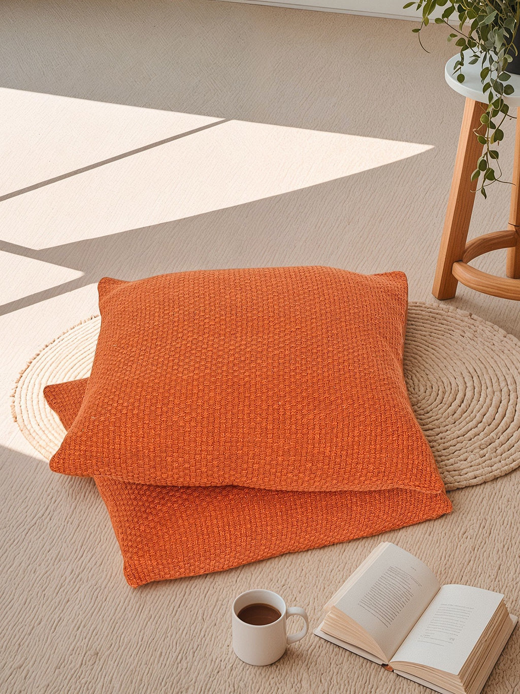 Aravalli Set of 2 Cushion Covers (Rust) - 60x60cm