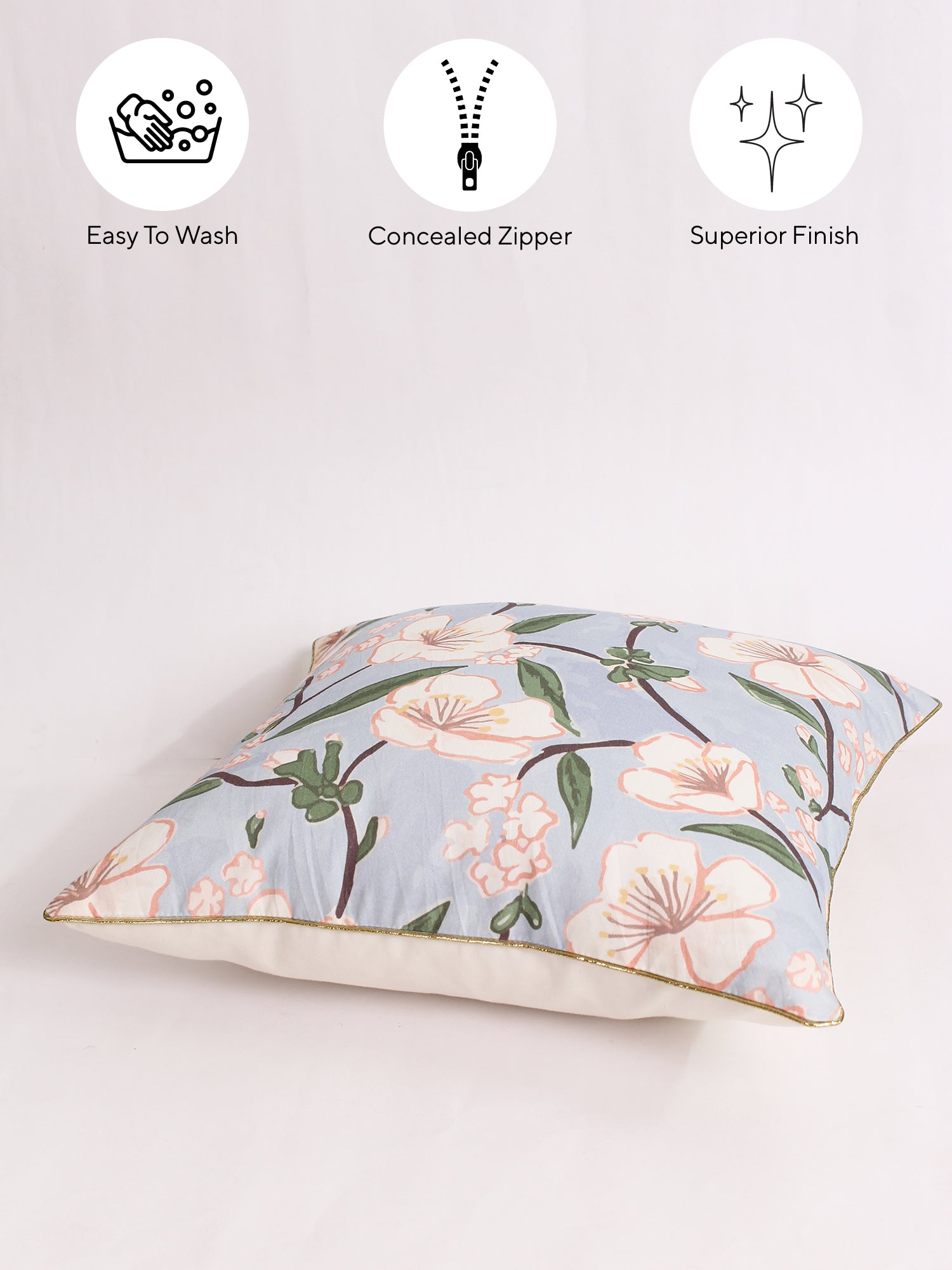 Badamwari - Set Of 2 Cushion Covers (Blue) - Medium