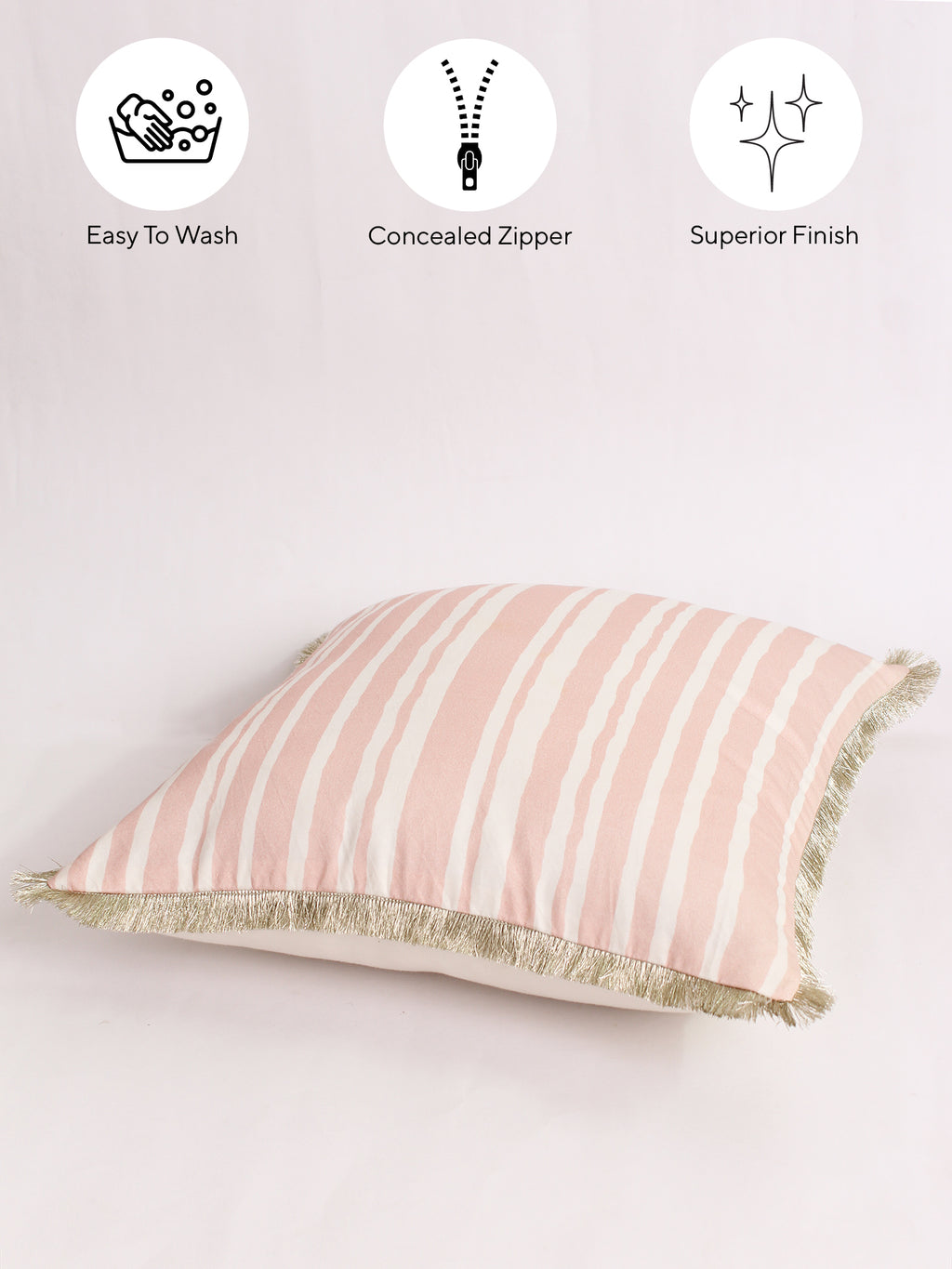Dhari - Set Of 2 Cushion Covers (Pink) - Medium